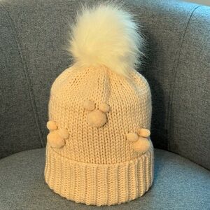 Disney Light Pink Pom-Pom Beanie – Adult Size, Like New, Worn Once